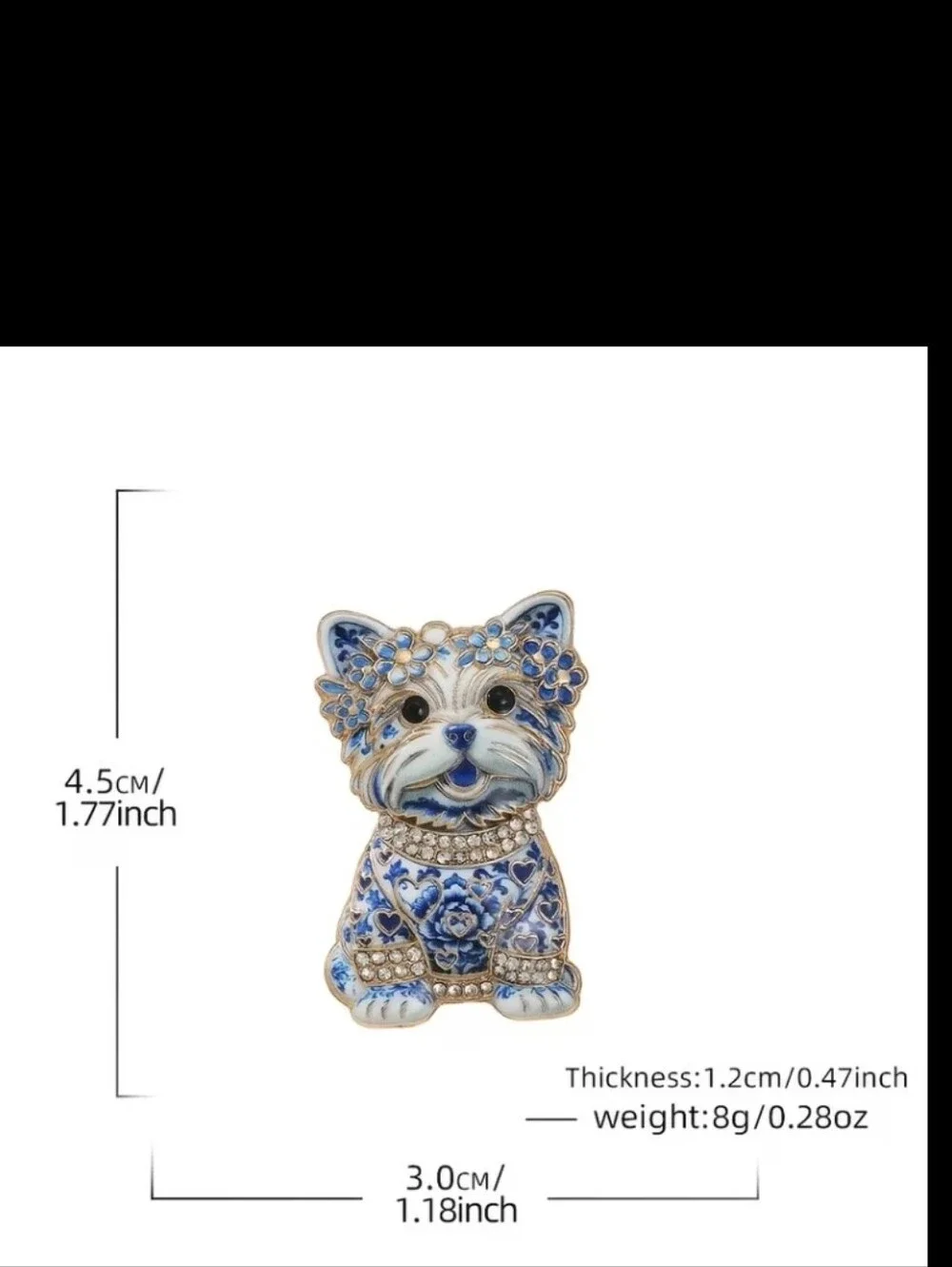 Yorkie Dog Yorkshire Terrier Tiny Brooch NEW